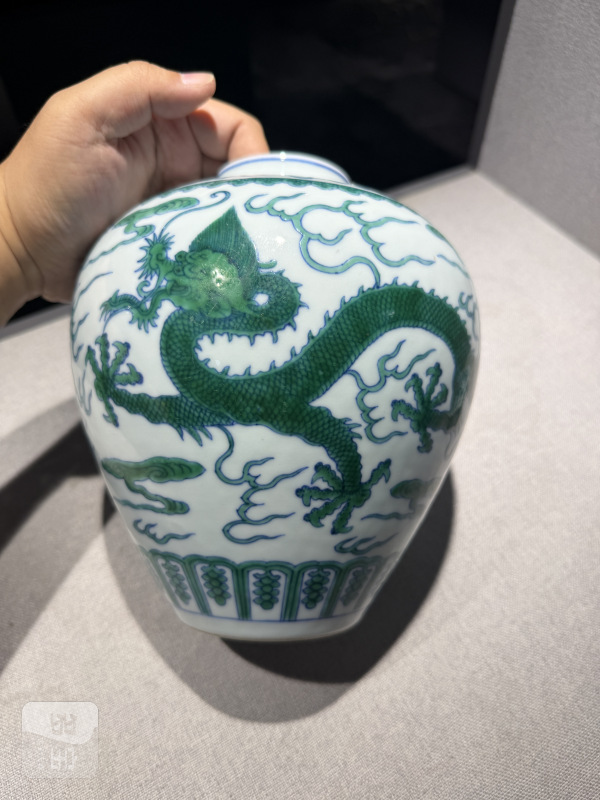 清乾隆 斗彩绿龙纹盖罐 - 图5